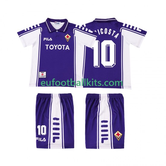 ACF Fiorentina RUI COSTA 10 Retro Home Football Shirts 1999 2000 Kids LS