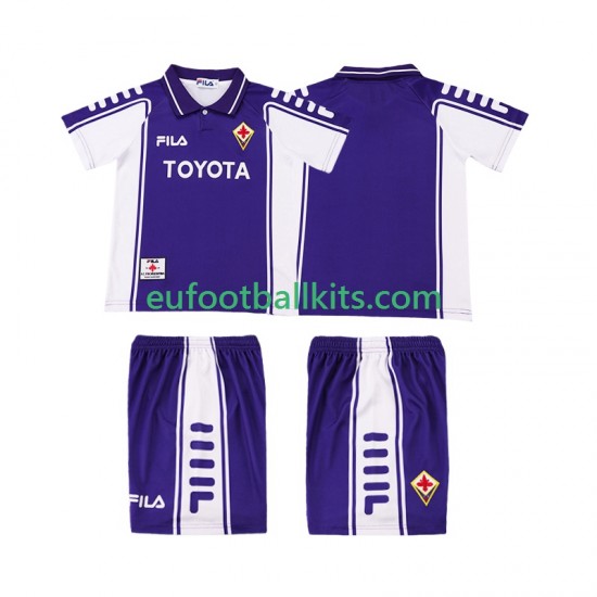 ACF Fiorentina Retro Home Football Shirts 1999 2000 Kids LS