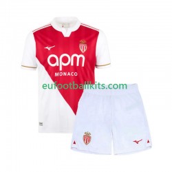 AS Monaco Home Football Shirts 2025-2026 Kids LS