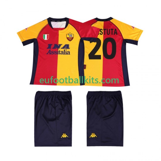 AS Roma Batistuta 20 Retro Home Football Shirts 2000 2001 Kids LS
