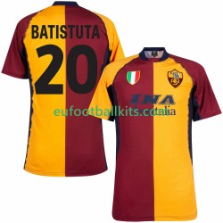 AS Roma Batistuta 20 Retro Home Football Shirts 2000 2001 Men LS
