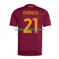 AS Roma Dybala 21 Home Football Shirts 2025-2026 Men LS