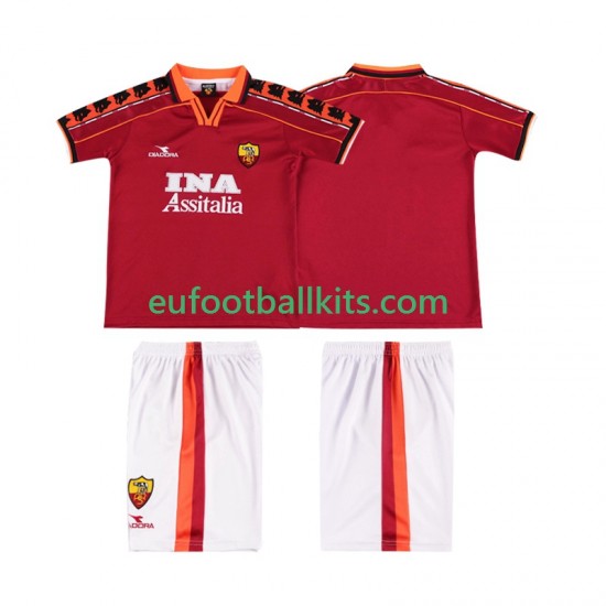 AS Roma Retro Home Football Shirts 1998 1999 Kids LS