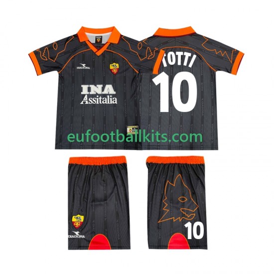 AS Roma TOTTI 10 Retro Away Football Shirts 1999 2000 Kids LS