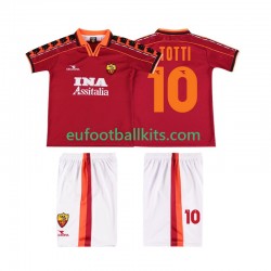 AS Roma TOTTI 10 Retro Home Football Shirts 1998 1999 Kids LS