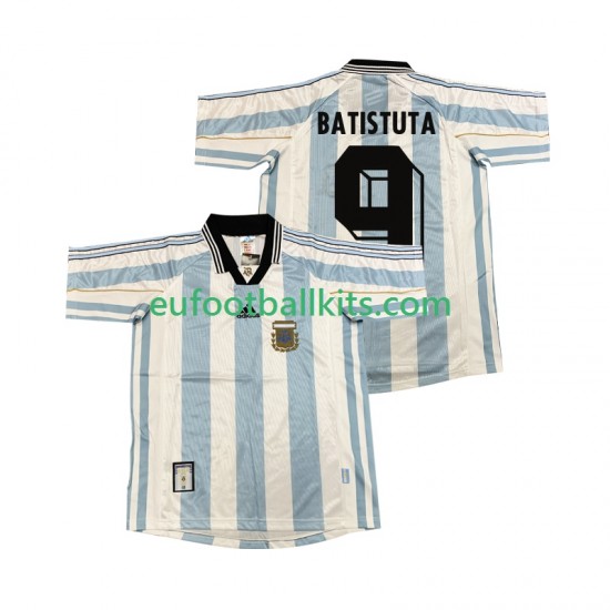 Argentina BATISUTA 9 Retro Home Football Shirts 1998 Men LS