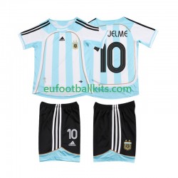 Argentina RIQUELME 10 Retro Home Football Shirts 2006 2007 Kids LS