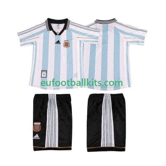 Argentina Retro Home Football Shirts 1998 Kids LS