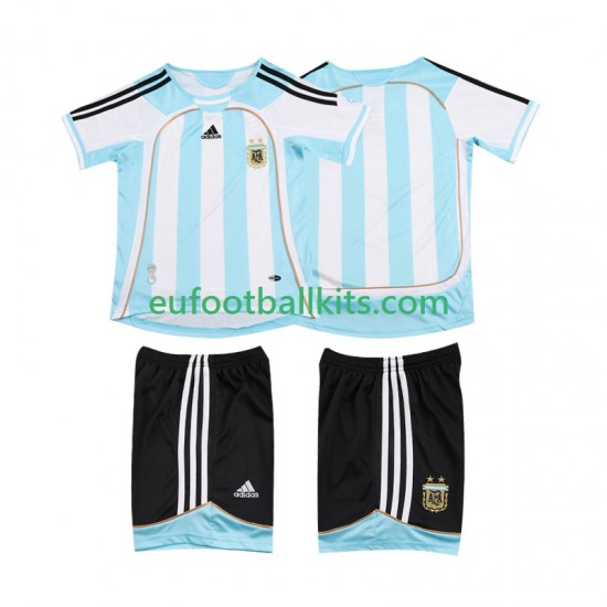 Argentina Retro Home Football Shirts 2006 2007 Kids LS