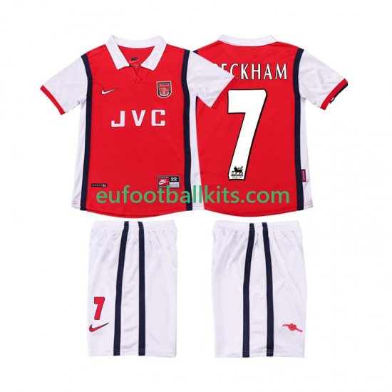 Arsenal BECKHAM 7 Retro Home Football Shirts 1998 1999 Kids LS