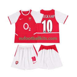 Arsenal BERGKAMP 10 Retro Home Football Shirts 2002 2003 Kids LS