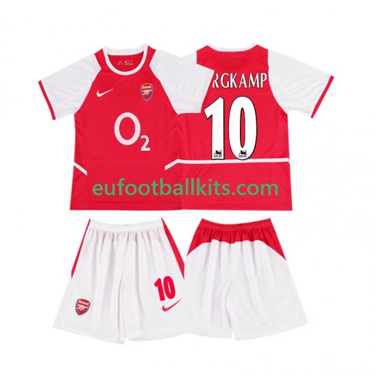 Arsenal BERGKAMP 10 Retro Home Football Shirts 2002 2003 Kids LS