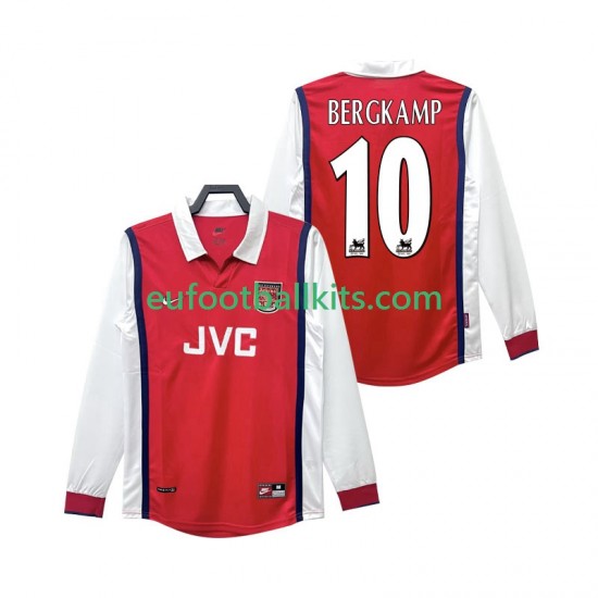 Arsenal BERGKAMP 10 Retro Home Football Shirts 1998 1999 Men SS