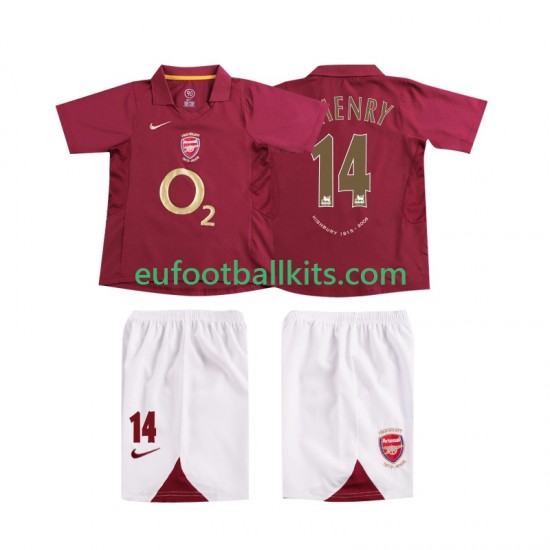 Arsenal Thierry Henry 14 Retro Home Football Shirts 2005 2006 Kids LS