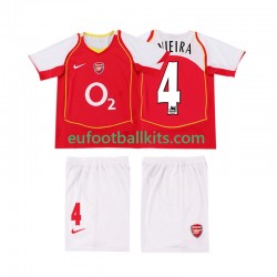 Arsenal VIEIRA 4 Retro Home Football Shirts 2004 2005 Kids LS