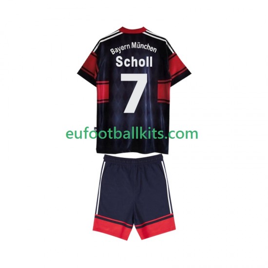 Bayern Munich Scholl 7 Retro Home Football Shirts 1997 1999 Kids LS