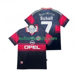 Bayern Munich Scholl 7 Retro Home Football Shirts 1997 1999 Men LS