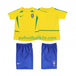 Brazil Retro Home Football Shirts 2002 Kids LS