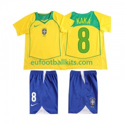 Brazil KAKA 8 Retro Home Football Shirts 2004 Kids LS