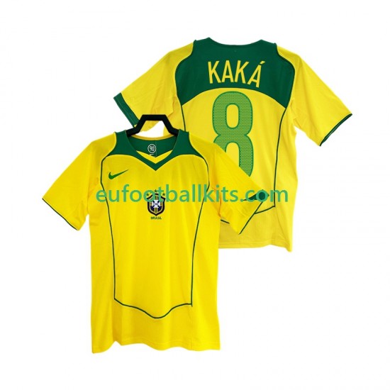 Brazil KAKA 8 Retro Home Football Shirts 2004 Men LS