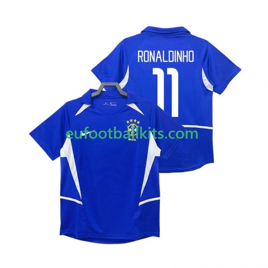 Brazil RONALDINHO 11 Retro Away Football Shirts 2002 Men LS