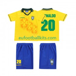 Brazil RONALDO 20 Retro Home Football Shirts 1994 Kids LS