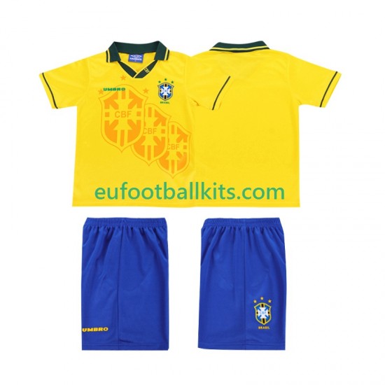 Brazil Retro Home Football Shirts 1994 Kids LS