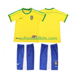 Brazil Retro Home Football Shirts 1998 Kids LS