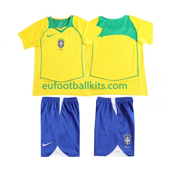 Brazil Retro Home Football Shirts 2004 Kids LS