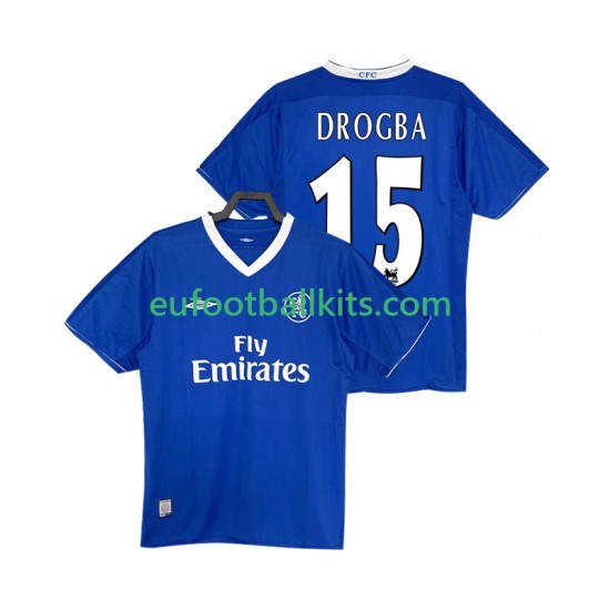 Chelsea DROGBA 15 Retro Home Football Shirts 2003 2005 Men LS