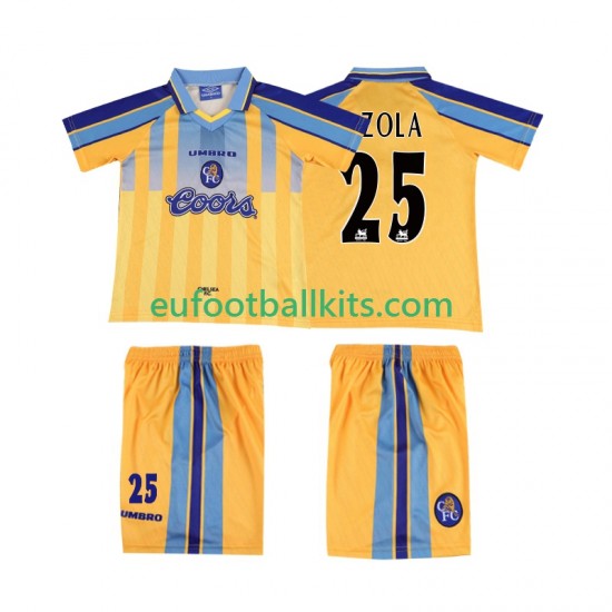 Chelsea ZOLA 25 Retro Away Football Shirts 1995 1997 Kids LS