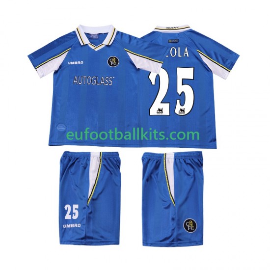 Chelsea ZOLA 25 Retro Home Football Shirts 1997 1999 Kids LS