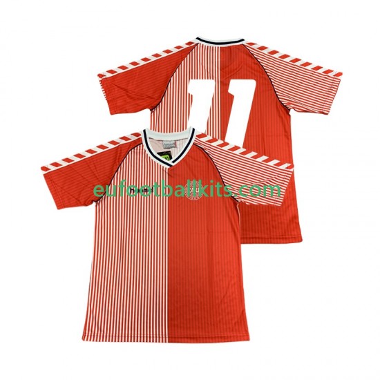 Denmark 11 Retro Home Football Shirts 1986 Men LS