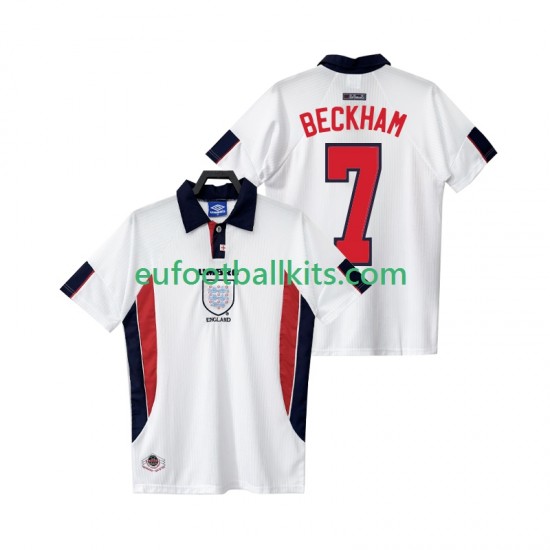 England BECKHAM 7 Retro Home Football Shirts 1998 Men LS
