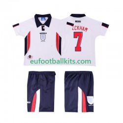 England Beckham 7 Retro Home Football Shirts 1998 Kids LS