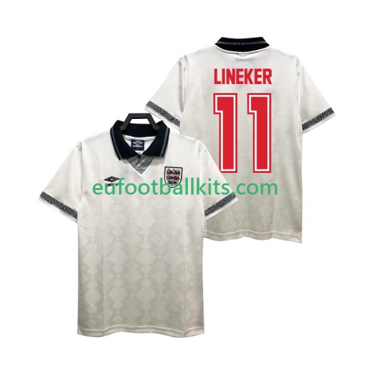 England LINEKER 11 Retro Home Football Shirts 1990 Men LS