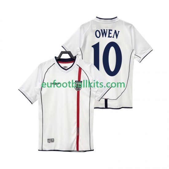 England OWEN 10 Retro Home Football Shirts 2002 Men LS