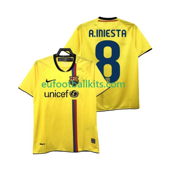 FC Barcelona A INIESTA 8 Retro Away Football Shirts 2008 2009 Men LS