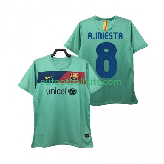 FC Barcelona A INIESTA 8 Retro Away Football Shirts 2010 2011 Men LS