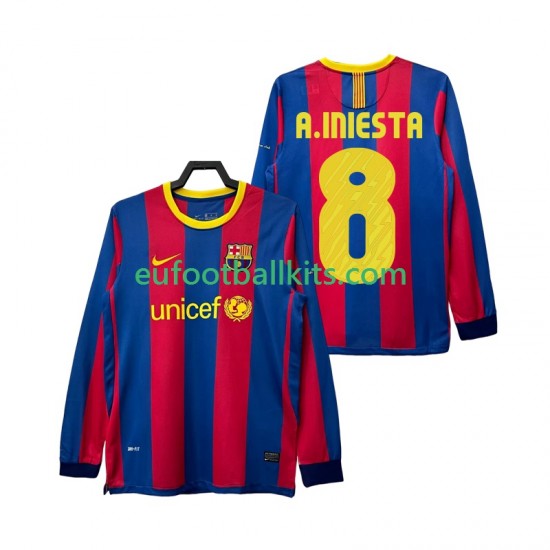 FC Barcelona A INIESTA 8 Retro Home Football Shirts 2010 2011 Men SS