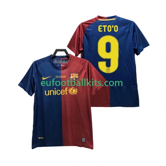 FC Barcelona ETO O 9 Retro Home Football Shirts Champions League 2008 2009 Men LS