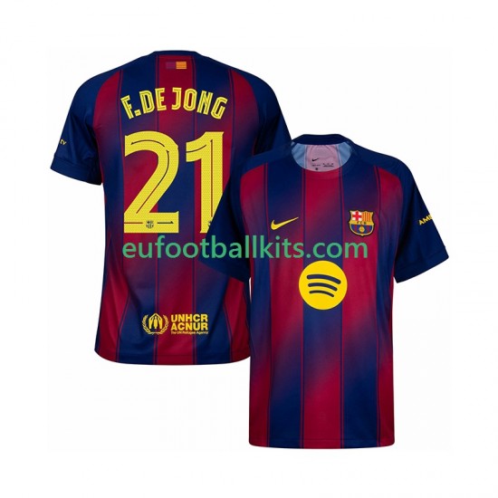 FC Barcelona Frenkie de Jong 21 Home Football Shirts Champions League 2025-2026 Men LS