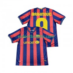 FC Barcelona Ibrahimovic 9 Retro Home Football Shirts 2009 2010 Men LS