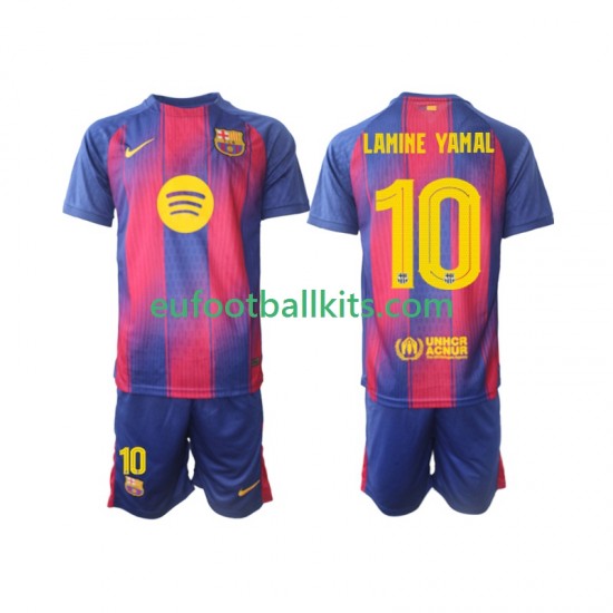FC Barcelona Lamine Yamal 10 Home Football Shirts Champions League 2025-2026 Kids LS