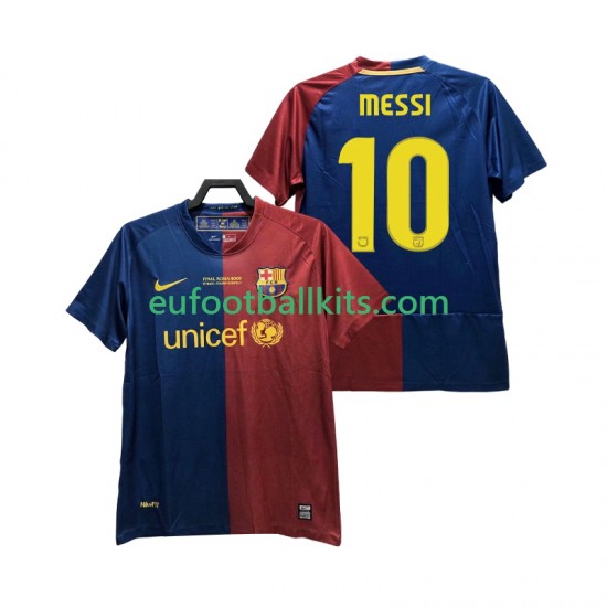 FC Barcelona Lionel Messi 10 Retro Home Football Shirts Champions League 2008 2009 Men LS