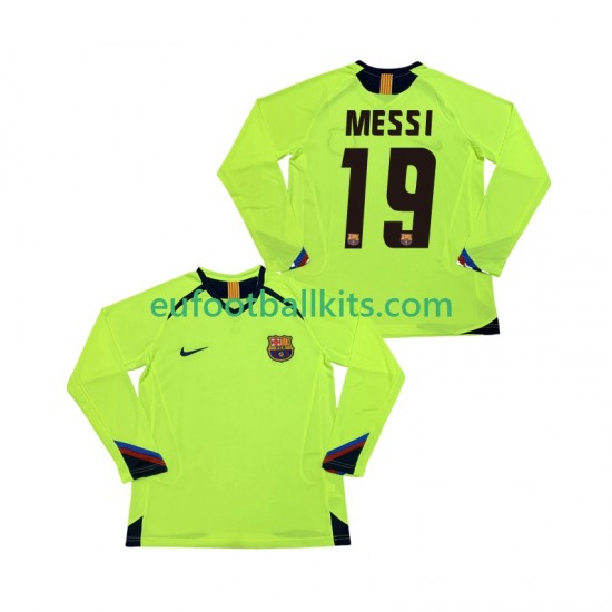 FC Barcelona Lionel Messi 19 Retro Away Football Shirts 2005 2006 Men SS