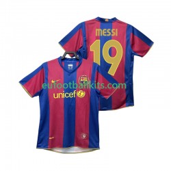 FC Barcelona Lionel Messi 19 Retro Home Football Shirts 2007 2008 Men LS