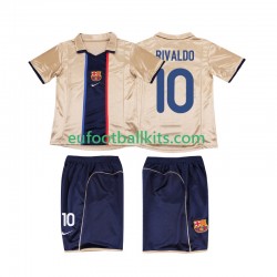 FC Barcelona RIVALDO 10 Retro Away Football Shirts 2001 2002 Kids LS