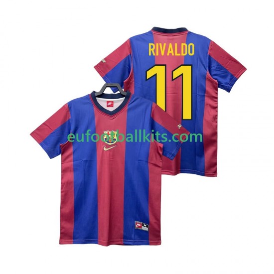 FC Barcelona RIVALDO 11 Retro Home Football Shirts 1998 1999 Men LS