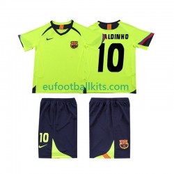 FC Barcelona RONALDINHO 10 Retro Away Football Shirts 2005 2006 Kids LS